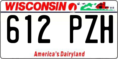 WI license plate 612PZH