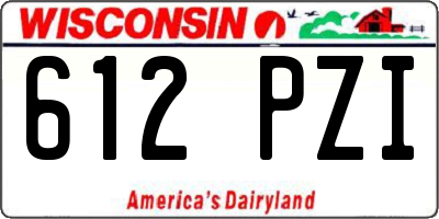 WI license plate 612PZI