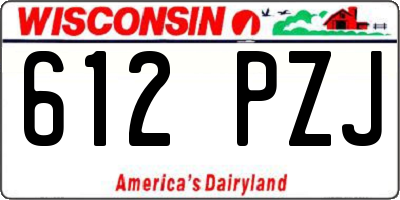 WI license plate 612PZJ