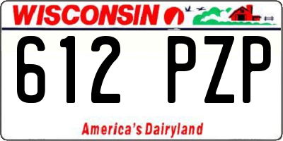 WI license plate 612PZP