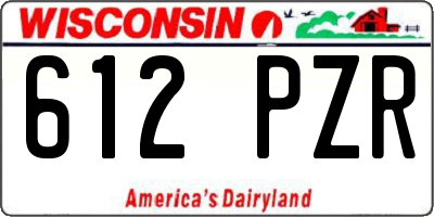 WI license plate 612PZR