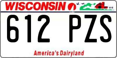 WI license plate 612PZS