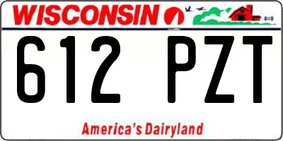 WI license plate 612PZT