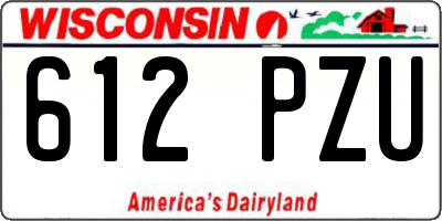 WI license plate 612PZU