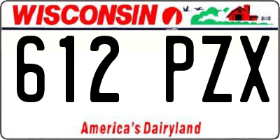 WI license plate 612PZX