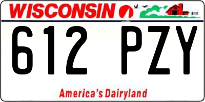 WI license plate 612PZY