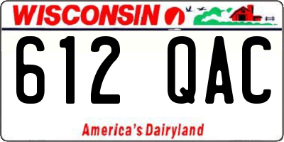WI license plate 612QAC