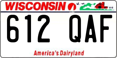 WI license plate 612QAF