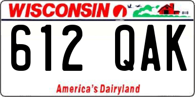 WI license plate 612QAK