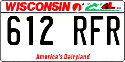 WI license plate 612RFR