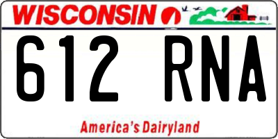 WI license plate 612RNA