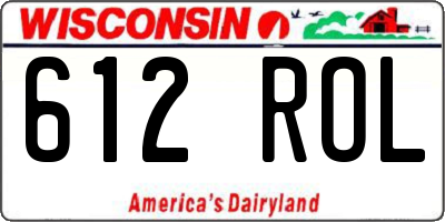 WI license plate 612ROL