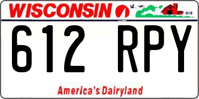 WI license plate 612RPY