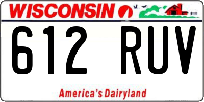 WI license plate 612RUV
