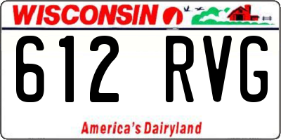 WI license plate 612RVG