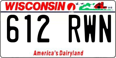 WI license plate 612RWN