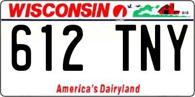 WI license plate 612TNY