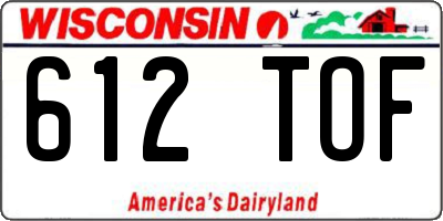 WI license plate 612TOF