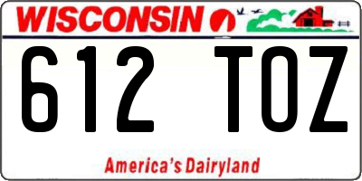 WI license plate 612TOZ