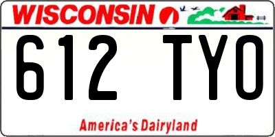 WI license plate 612TYO