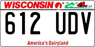 WI license plate 612UDV