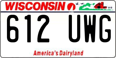 WI license plate 612UWG