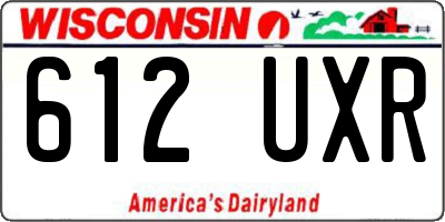 WI license plate 612UXR