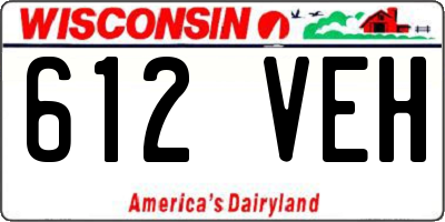 WI license plate 612VEH