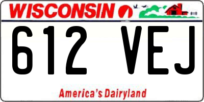 WI license plate 612VEJ