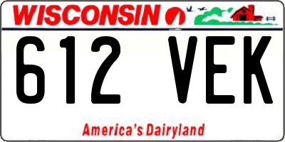 WI license plate 612VEK