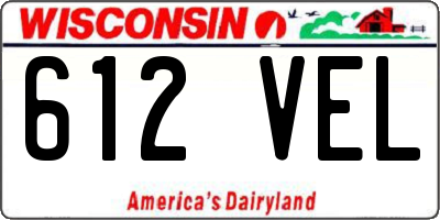 WI license plate 612VEL