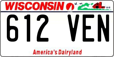 WI license plate 612VEN