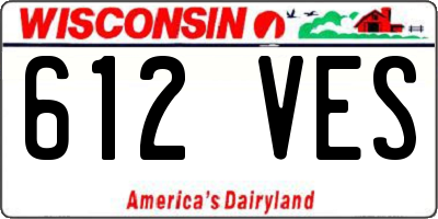 WI license plate 612VES
