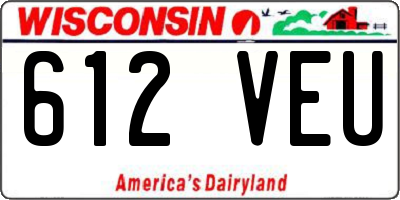 WI license plate 612VEU