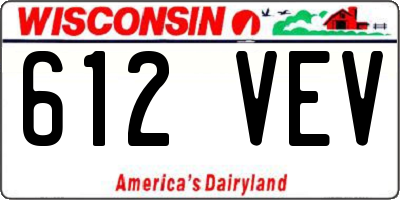 WI license plate 612VEV