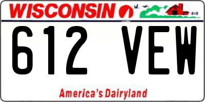 WI license plate 612VEW