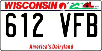 WI license plate 612VFB