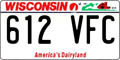 WI license plate 612VFC