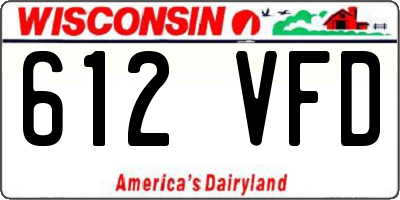 WI license plate 612VFD