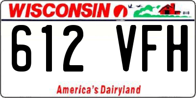 WI license plate 612VFH