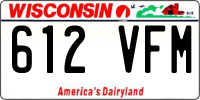 WI license plate 612VFM
