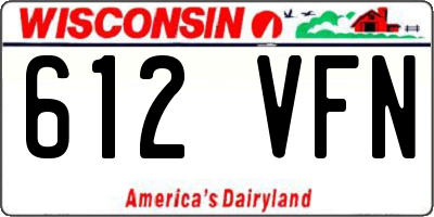 WI license plate 612VFN