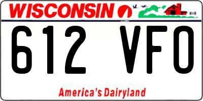 WI license plate 612VFO