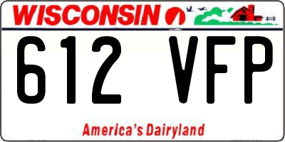 WI license plate 612VFP