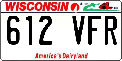WI license plate 612VFR