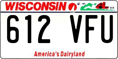 WI license plate 612VFU