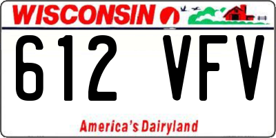 WI license plate 612VFV