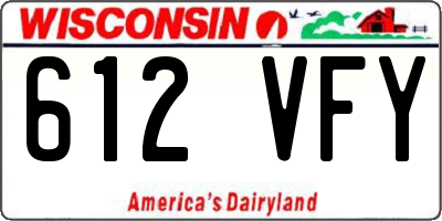 WI license plate 612VFY