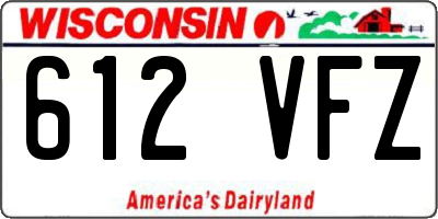 WI license plate 612VFZ