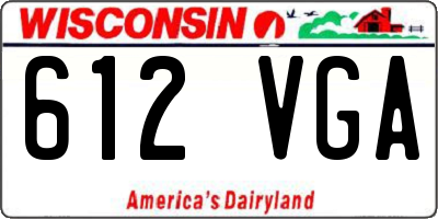 WI license plate 612VGA